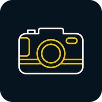 Camera Line Red Circle Icon vector