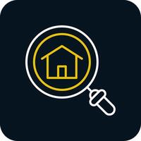 House Line Red Circle Icon vector