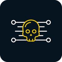 Skull Line Red Circle Icon vector