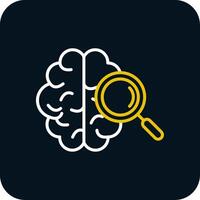 Brain Line Red Circle Icon vector