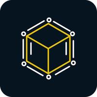 Blockchain Line Red Circle Icon vector