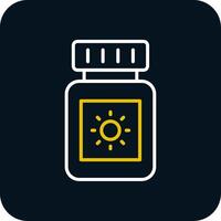 Sun Block Line Red Circle Icon vector