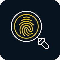 Finger Print Line Red Circle Icon vector