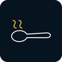 Spoon Line Red Circle Icon vector