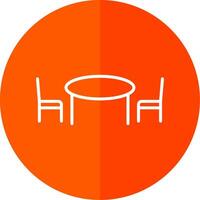 Kitchen Table Line Red Circle Icon vector