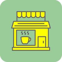 Coffee Shop Glyph Gradient Corner Icon vector