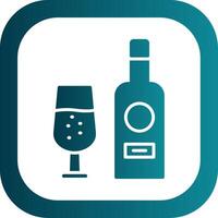 Wine Bottle Glyph Gradient Corner Icon vector