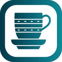 Tea Cup Glyph Gradient Corner Icon vector