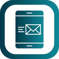 Email Glyph Gradient Corner Icon vector