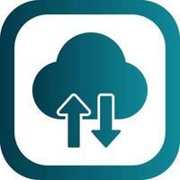 Cloud Data Transfer Glyph Gradient Corner Icon vector