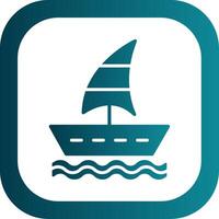 Sailing Boat Glyph Gradient Corner Icon vector