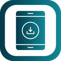 Downloading Data Glyph Gradient Corner Icon vector