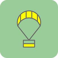 Paragliding Glyph Gradient Corner Icon vector