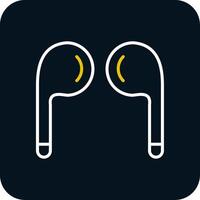 Earbuds Line Red Circle Icon vector