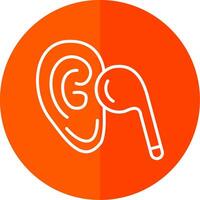 Listen Line Red Circle Icon vector