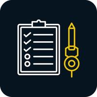 Check List Line Red Circle Icon vector