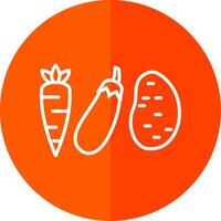 Vegetables Line Red Circle Icon vector