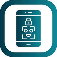 Facial Recognition Glyph Gradient Corner Icon vector