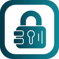 Padlock Glyph Gradient Corner Icon vector