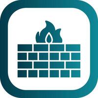 Firewall Glyph Gradient Corner Icon vector