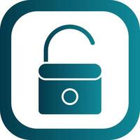 Open Lock Glyph Gradient Corner Icon vector