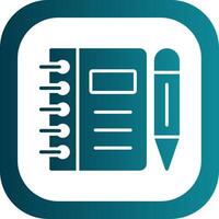 Notebook Glyph Gradient Corner Icon vector