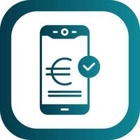 Euro Pay Glyph Gradient Corner Icon vector