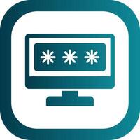 Security Computer Password Glyph Gradient Corner Icon vector