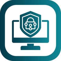 Security Computer Fix Glyph Gradient Corner Icon vector