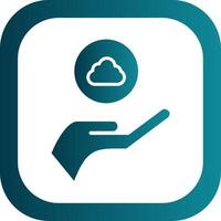 Cloud Glyph Gradient Corner Icon vector