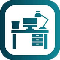 Work Table Glyph Gradient Corner Icon vector