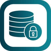 secure Database Glyph Gradient Corner Icon vector