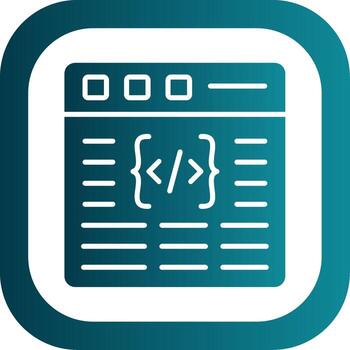 Coding Glyph Gradient Corner Icon vector