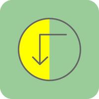 Turn Down Glyph Gradient Corner Icon vector