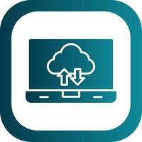 Cloud Computing Glyph Gradient Corner Icon vector