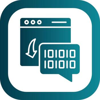 Binary Code Glyph Gradient Corner Icon vector
