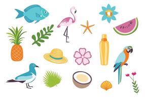 Large summer set vector