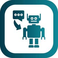 Robot Glyph Gradient Corner Icon vector