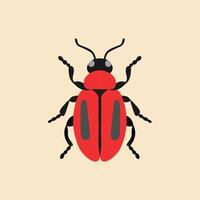 Scarlet lily beetle illustration vector