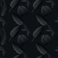 Luxury dark tropical leaves seamless pattern. Exotic pattern background texture for print, fabric, packaging design, invitation. Vintage illustration. vector