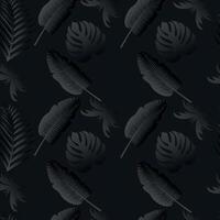 Luxury dark tropical leaves seamless pattern. Exotic pattern background texture for print, fabric, packaging design, invitation. Vintage illustration. vector