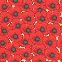 Cute poppies seamless pattern. Spring pattern bright background. Minimalistic style for wallpaper with flowers, textiles, wrapping paper. vector