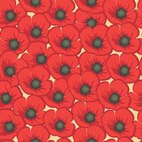 Cute poppies seamless pattern. Spring pattern bright background. Minimalistic style for wallpaper with flowers, textiles, wrapping paper. vector