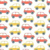 Yellow and red cars seamless pattern vector