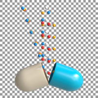 3d realista cápsula representación, medicina diseño elemento psd