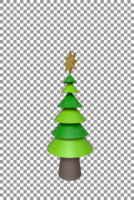 3d Christmas tree with golden star rendering psd