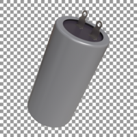 ceiling fan capacitor rendering in 3d, electrical design element, realistic 3d model psd