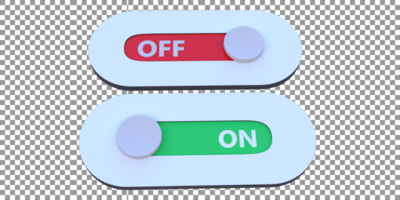 3d on off-button rendering for web, apps etc psd