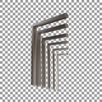 3d render do versátil tecla l Chave de fenda - precisão mecânico ferramenta ilustração psd