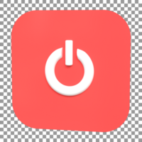 Red white 3d power switch icon rendering psd